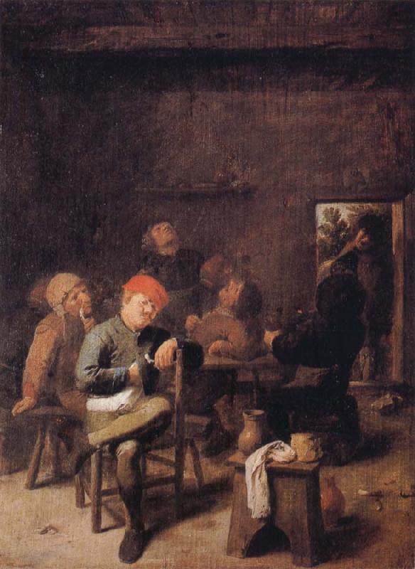 BROUWER, Adriaen Peasants Smoking and Drinking oil painting image